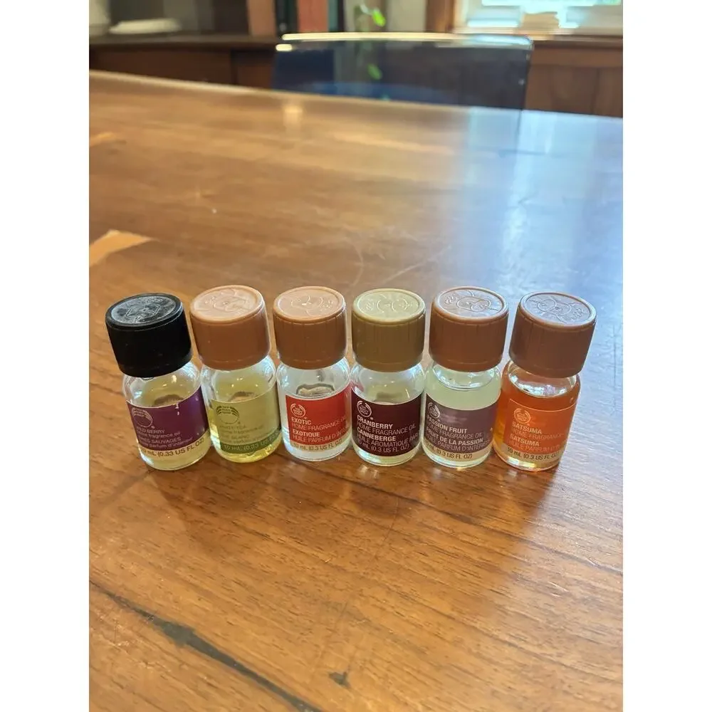 Vintage The Body Shop Fragrance Oil Lot Exotic, Cranberry, Passion Fruit Lot (6)